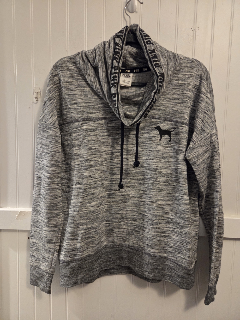 Victoria's Secret PINK Women's Gray Heather Cowl Neck Sweater